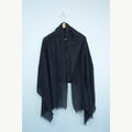 Black Shawl with Buttons – Elegant Evening Wrap
